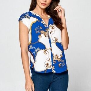 *MAUVE* DNA short sleeved v-neck top, Size XL, NWT